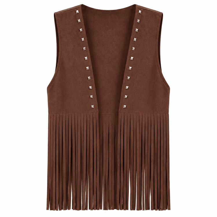 Gilet à franges femme effet daim style western