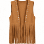 Gilet à franges femme effet daim style western1