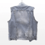 Gilet en jean sans manches femme brodé style western (3)