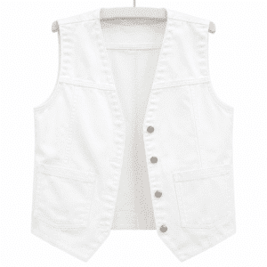 Gilet sans manche femme blanc en jean style western