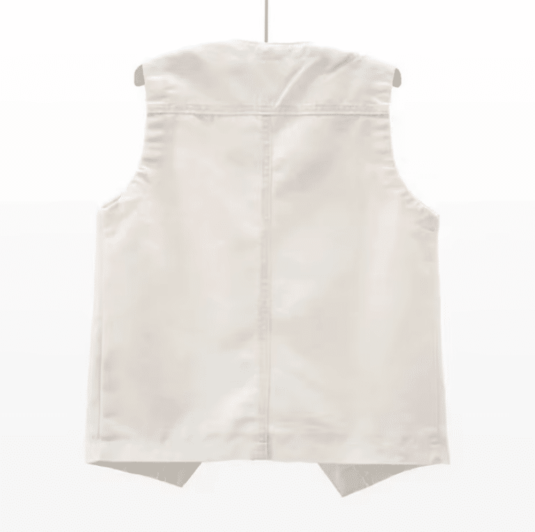 Gilet sans manche femme blanc en jean style western (3)