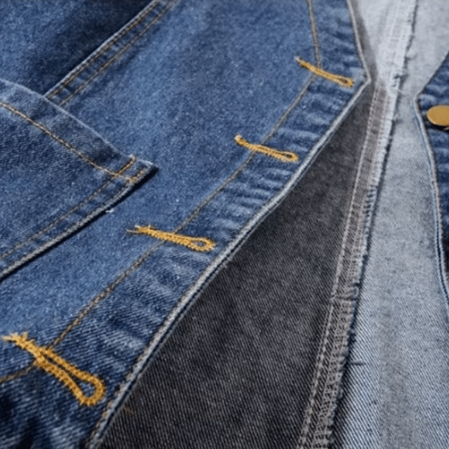 Gilet sans manche femme en jean bleu foncé style western (6)