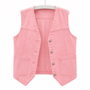 Gilet sans manche rose en jean style western