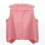 Gilet sans manche rose en jean style western (3)