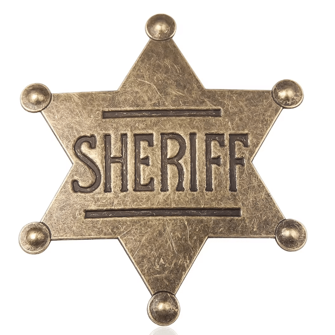 Insigne de shérif cowboy vintage Far West (4)