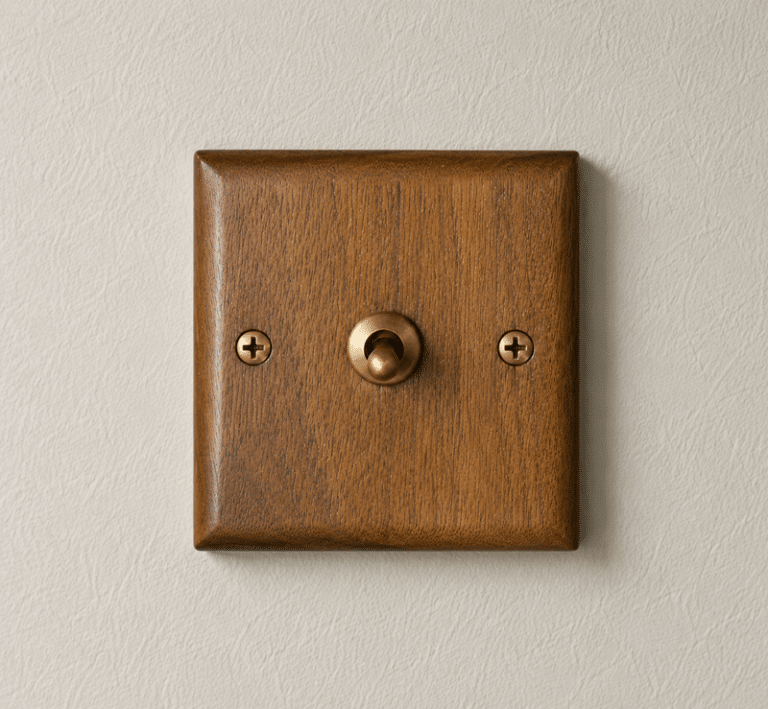 Interrupteur à bascule vintage en Bois et Laiton Vieilli (13)