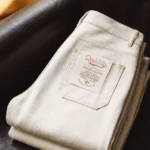 Jean cowboy blanc ecru coupe large (10)