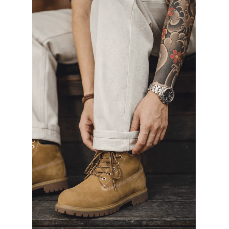 Jean cowboy blanc ecru coupe large (5)