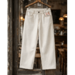 Jean cowboy blanc ecru coupe large (7)