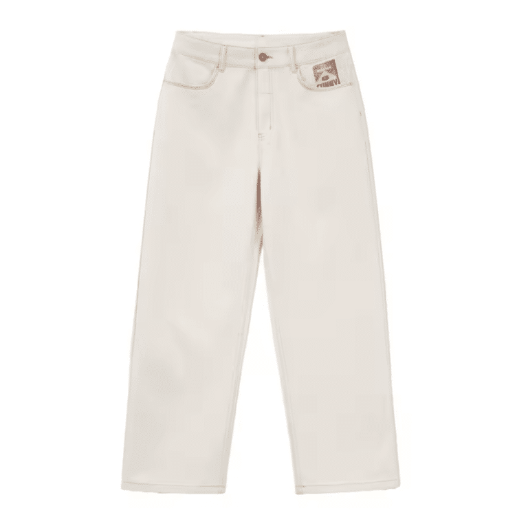 Jean cowboy blanc ecru coupe large (8)