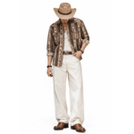 Jean cowboy blanc ecru coupe large (9)