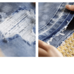 Jean flare femme denim clair déchiré style western vintage (6)