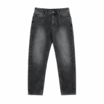 Jean homme noir délavé coupe décontractée vintage style américain (7)