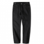Jean noir homme coupe décontractée vintage coton (7)