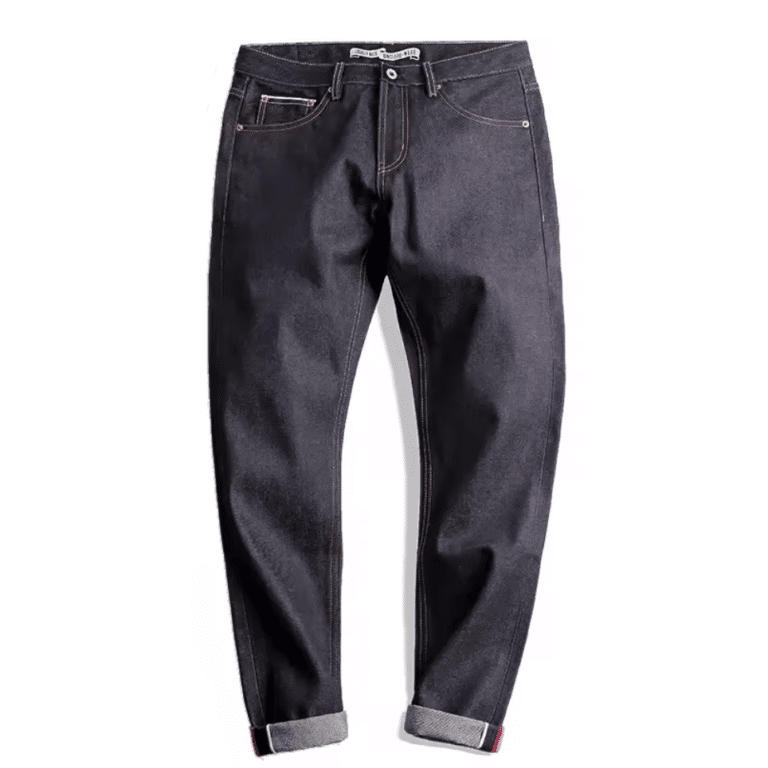 Jean vintage homme en denim brut épais (1)