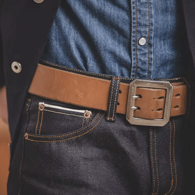 Jean vintage homme en denim brut épais (7)