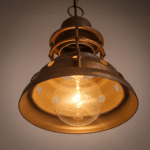 Lustre western vintage aspect métal bronze vieilli style industriel (1)
