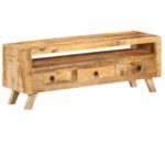 Meuble TV en bois massif vintage avec tiroirs style western (1)