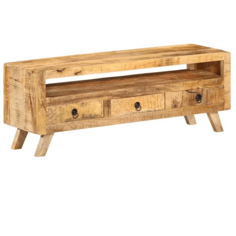 Meuble TV en bois massif vintage avec tiroirs style western (1)