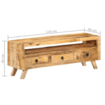 Meuble TV en bois massif vintage avec tiroirs style western (7)
