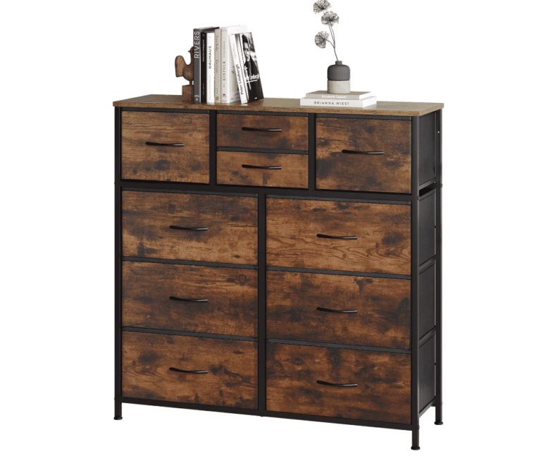 Meuble TV en bois massif vintage avec tiroirs style western (8)