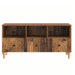 Meuble TV en chêne massif vintage avec rangements style western (3)