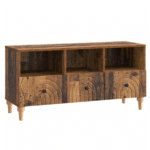 Meuble TV en chêne massif vintage avec rangements style western (9)