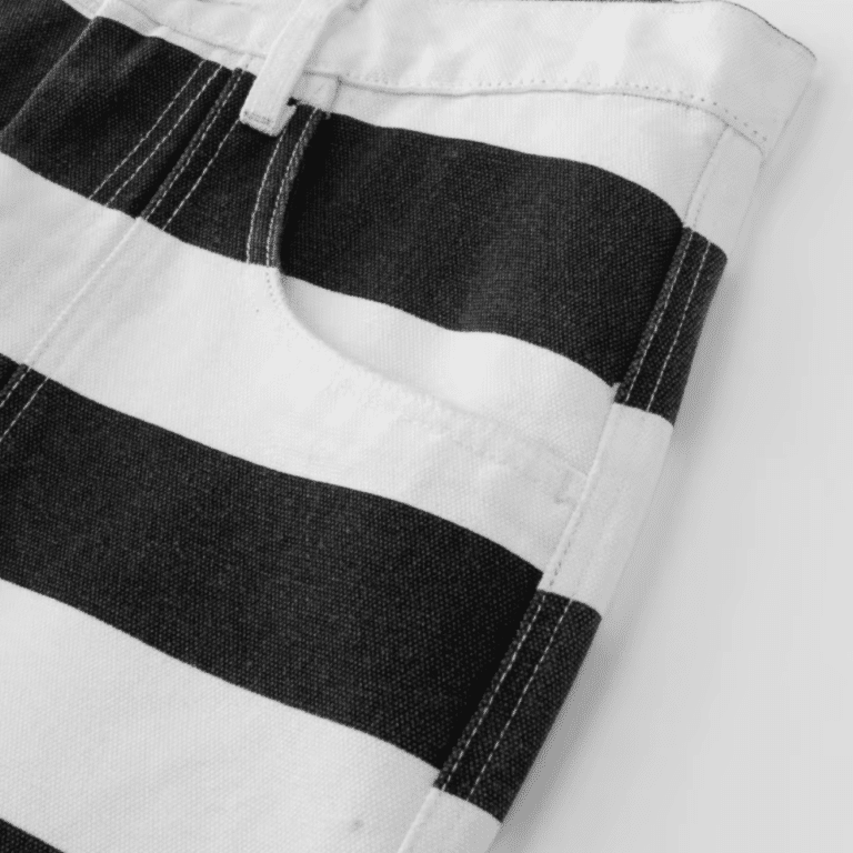 Pantalon cowboy rayé noir et blanc américain vintage (1)