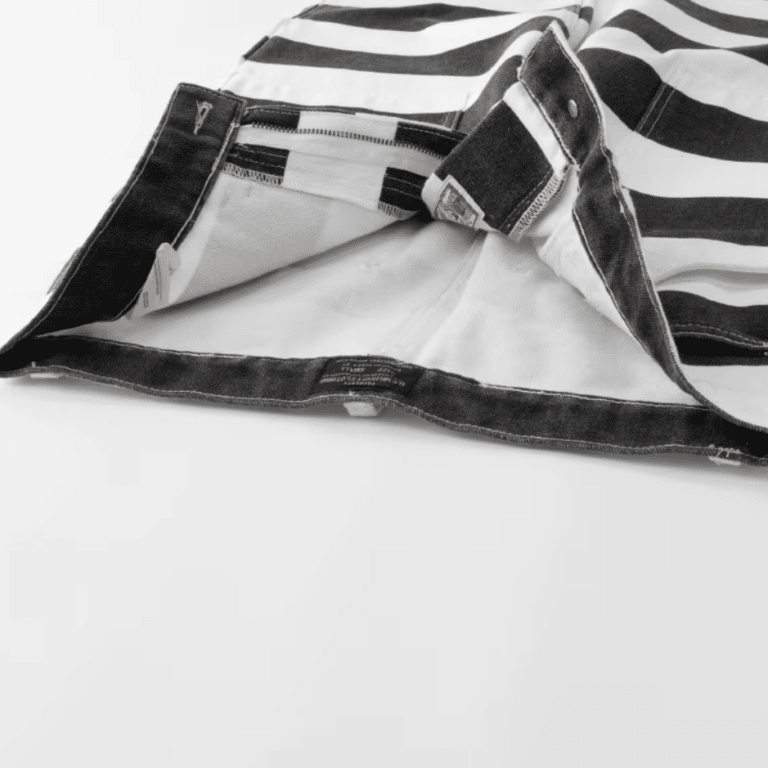Pantalon cowboy rayé noir et blanc américain vintage (4)