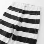 Pantalon cowboy rayé noir et blanc américain vintage (5)
