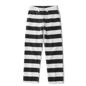 Pantalon cowboy rayé noir et blanc américain vintage 16oz