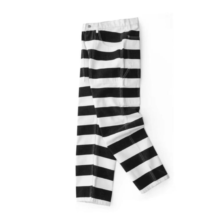 Pantalon cowboy rayé noir et blanc américain vintage (9)