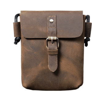 Pochette pour homme en cuir brut artisanal vintage