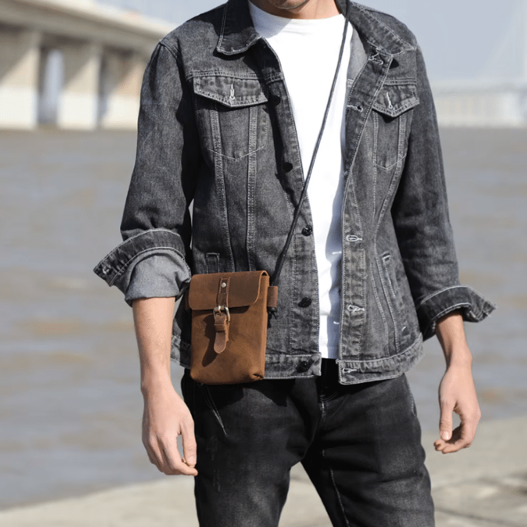 Pochette pour homme en cuir brut artisanal vintage (7)
