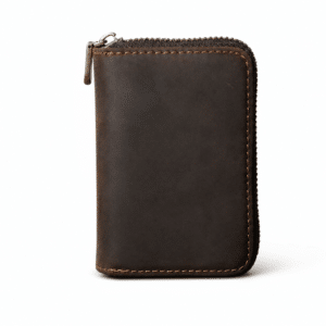 Porte-cartes cuir homme accordéon zippé style vintage américain