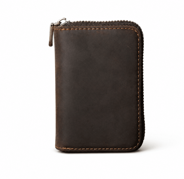 Porte-cartes cuir homme accordéon zippé style vintage américain (11)