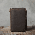Porte-cartes cuir homme accordéon zippé style vintage américain (2)
