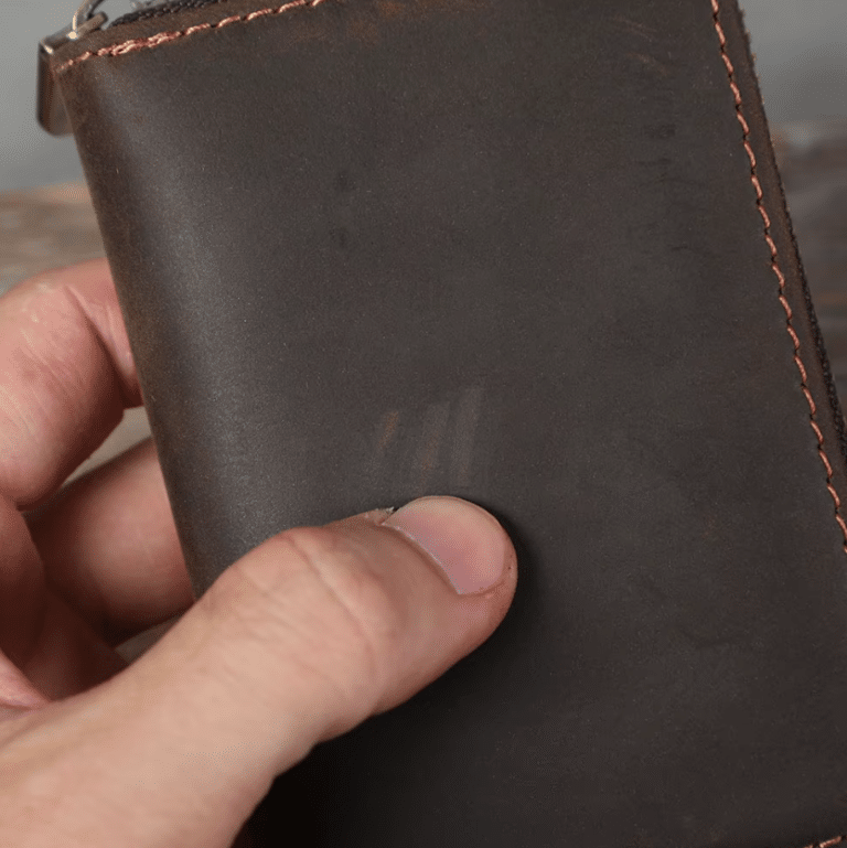 Porte-cartes cuir homme accordéon zippé style vintage américain (3)
