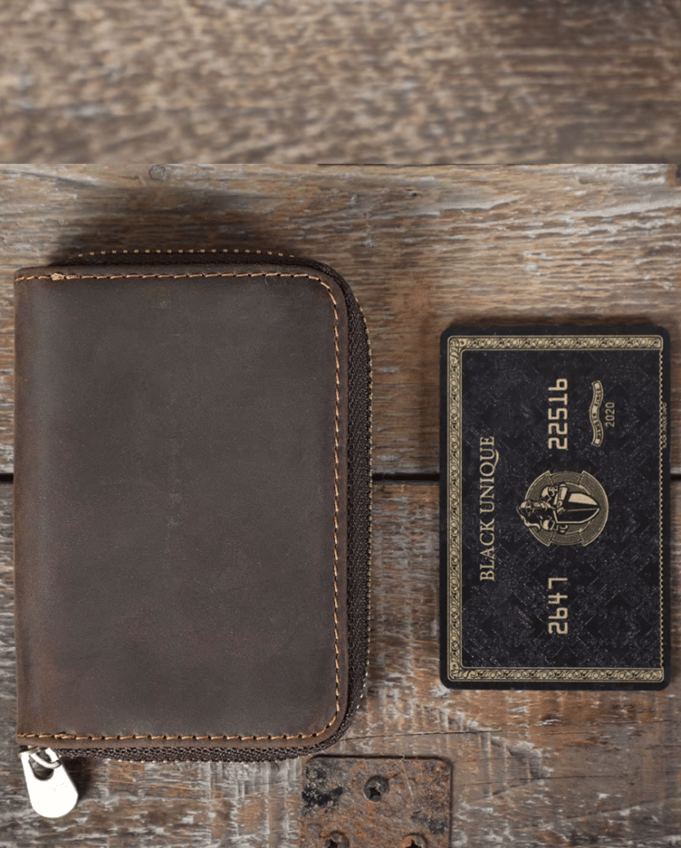 Porte-cartes cuir homme accordéon zippé style vintage américain (8)