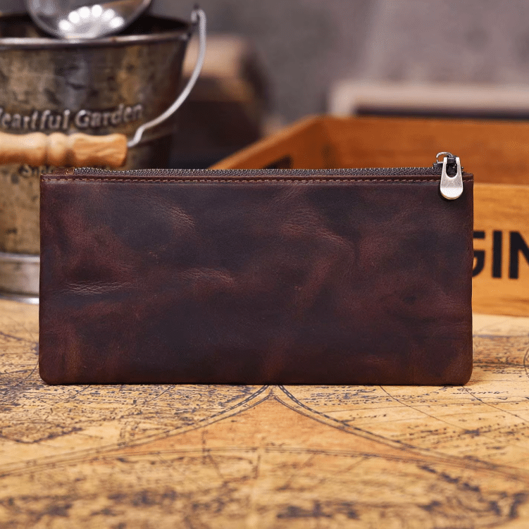 Portefeuille vintage cuir zippé minimaliste (8)