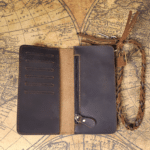 Portefeuille western long en cuir brut avec dragonne (9)