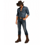 Ranger Homme Western en Cuir avec Boucle Vintage