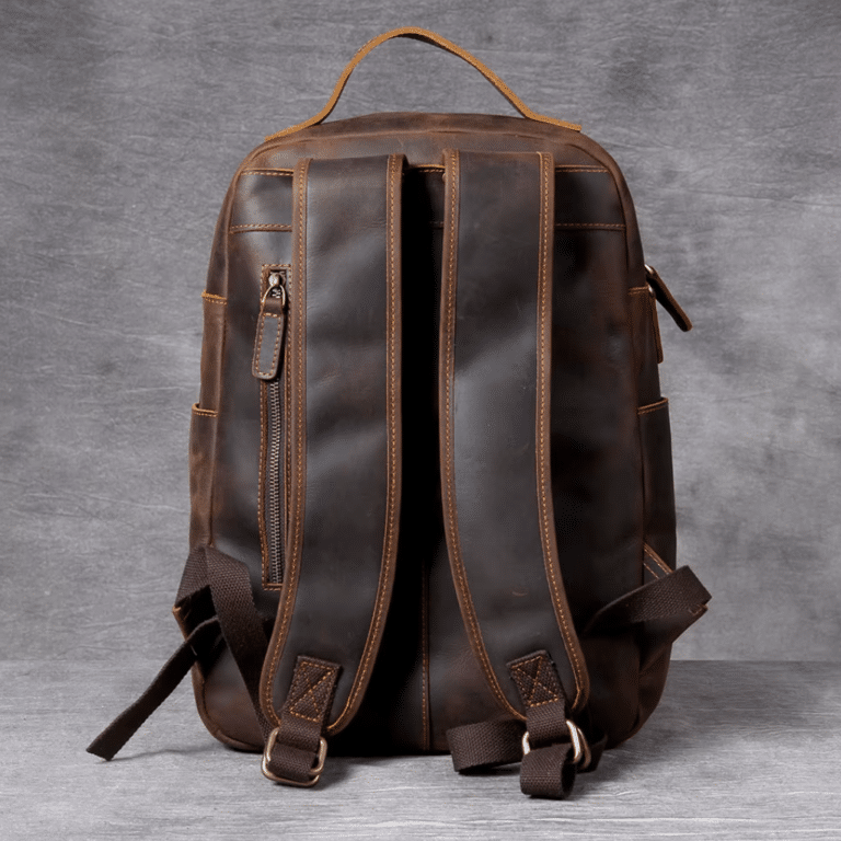 Sac a dos aventurier cuir pleine fleur marron robuste (1)