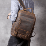 Sac a dos aventurier cuir pleine fleur marron robuste (11)