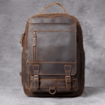 Sac a dos aventurier cuir pleine fleur marron robuste (13)