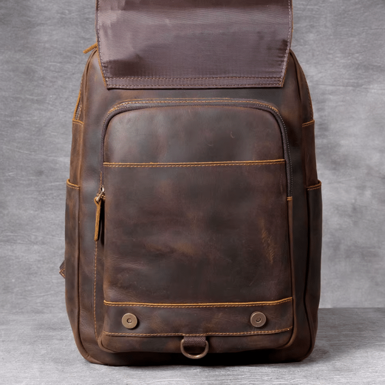 Sac a dos aventurier cuir pleine fleur marron robuste (2)