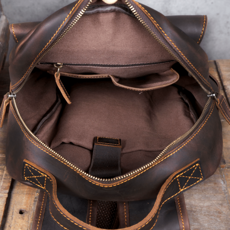 Sac a dos aventurier cuir pleine fleur marron robuste (6)