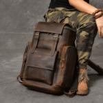 Sac à dos baroudeur vintage américain en cuir brut (12)