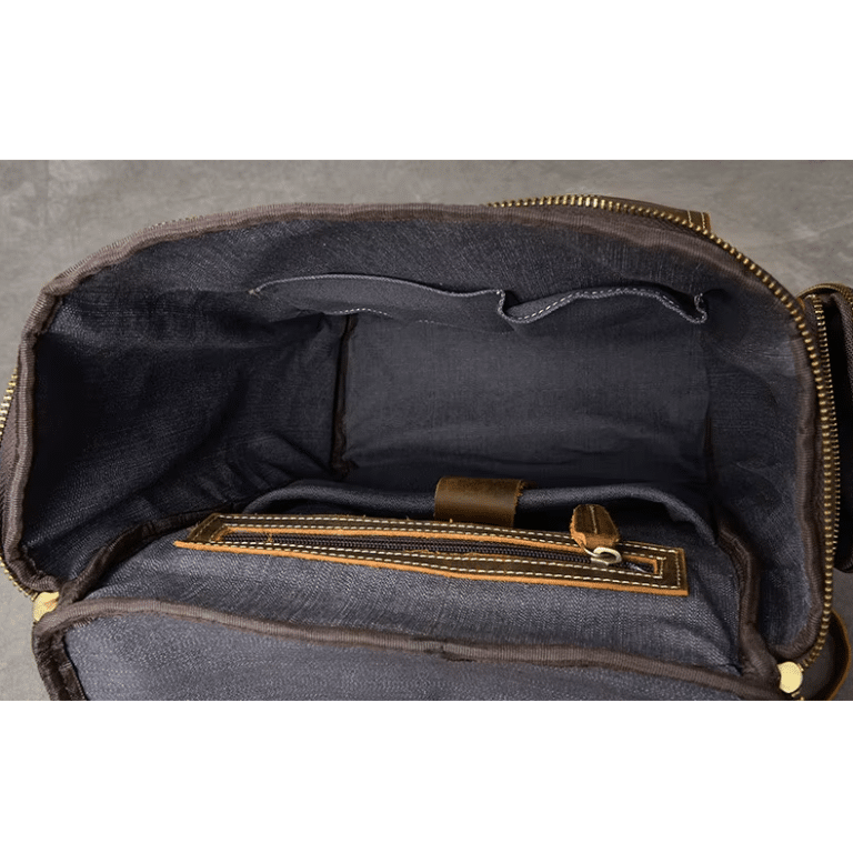 Sac à dos baroudeur vintage américain en cuir brut (5)