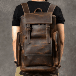 Sac à dos baroudeur vintage américain en cuir brut (9)
